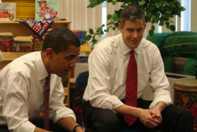 Barack Obama and Arne Duncan