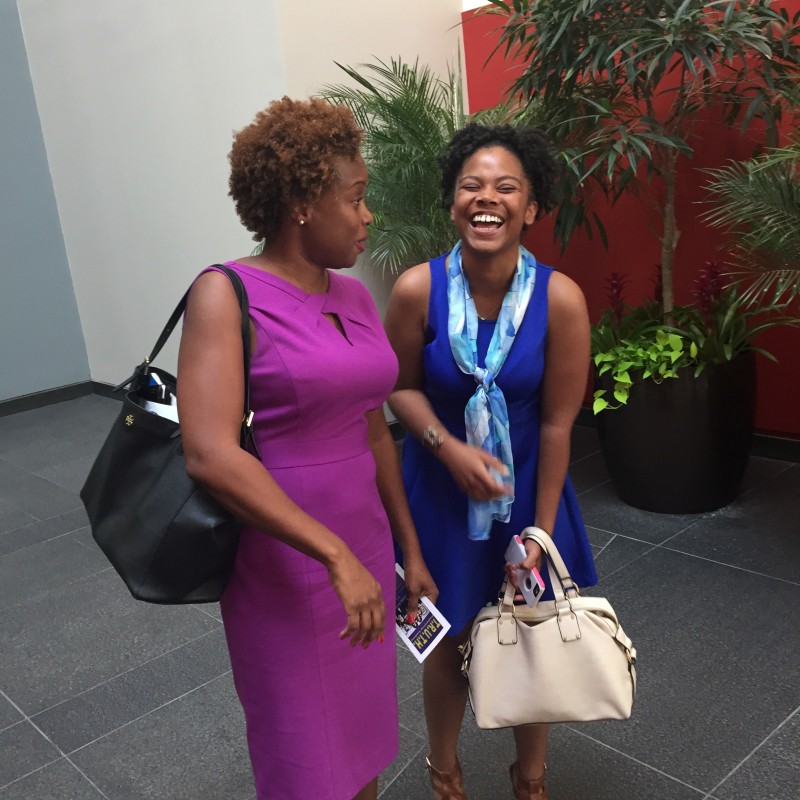 Khalilah Harris, Deputy Director of the White House Initiative for Educational Excellence for African Americans (right) with Anita Sewell, 19, creator of the Souls of Black Girls.