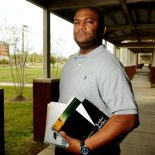 John McGee stands on the campus of Bossier Parish Community College, Sunday November 20, 2011, where he started his education two and a half years ago. He is now taking classes to get his Master's degree at Louisiana State University-Shreveport. (Henrietta Wildsmith/McClatchy)