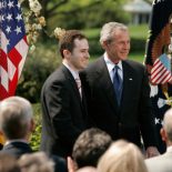 George W. Bush and Jason Kamras, the 2005 National Teacher of the Year. (Photo by Krisanne Johnson/White House)