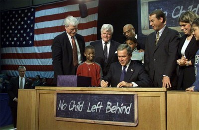 No Child Left Behind signing