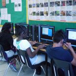 Students in Linda Smolinski's class learn directly from a computer for part of the hour. (Photo courtesy of Asbury Park Board of Education)