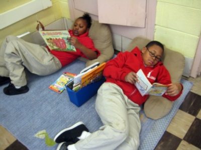 Readers at Legacy Charter School, where student scores beat nearby schools in 42 of 45 comparisons