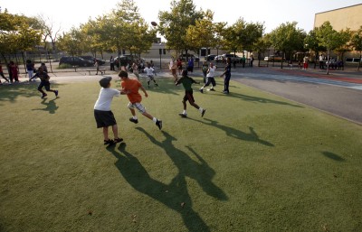 A game of touch-football at the back-to-school barbeque. (Photo by Amanda Murphy)